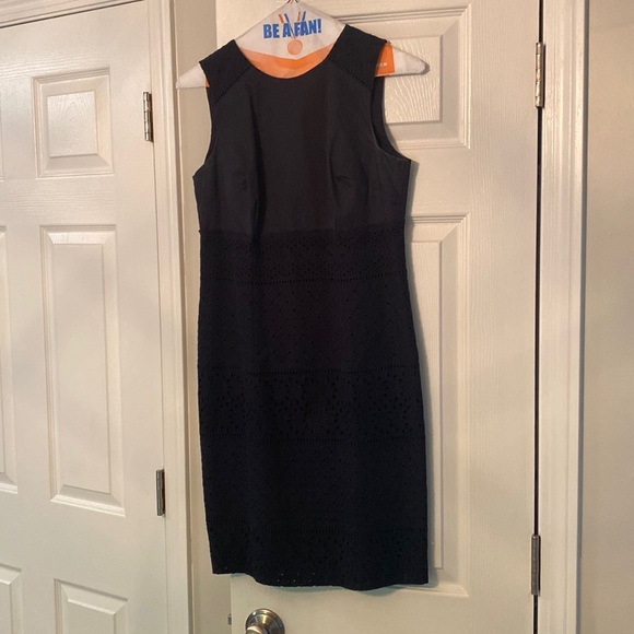 Ann Taylor Cotton Cocktail Dress. Navy, Size 0P - Picture 1 of 6